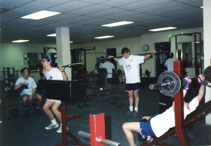 Rathburn and Bachmann in the Weight Room